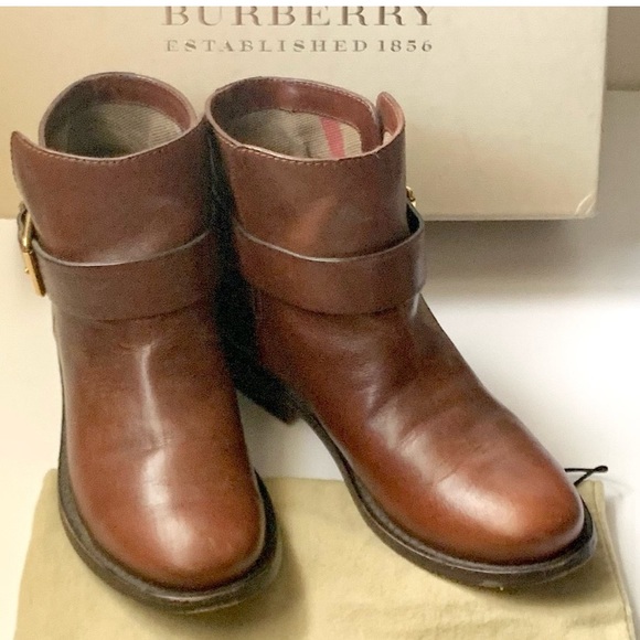 Authentic Burberry brown leather Ankle Boots with box and dust bag - Picture 7 of 10